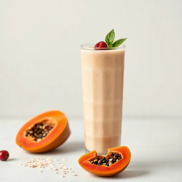 Smoothie Saudável de Papaya e Leite de Aveia