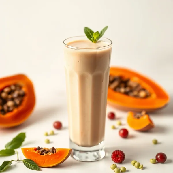 Gesunder Papaya-Erbsenmilch-Smoothie