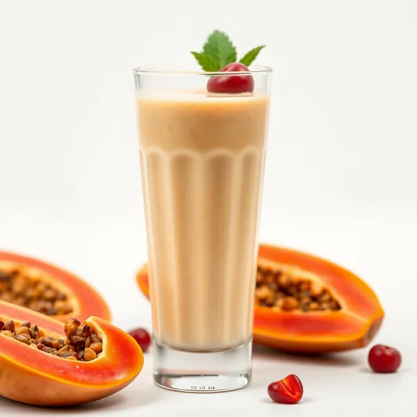 Smoothie Saudável de Papaya e Leite de Arroz