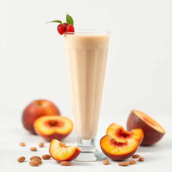 Gesunder Pfirsich-Mandel-Kokosmilch-Smoothie