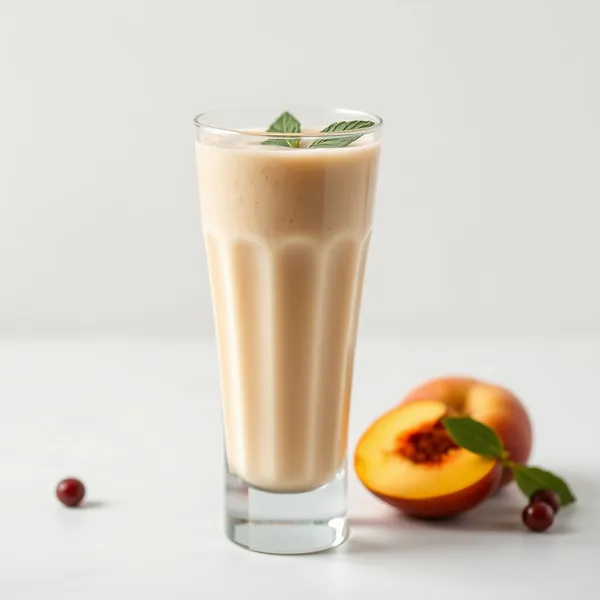 Smoothie Saudável de Pêssego e Leite de Cânhamo