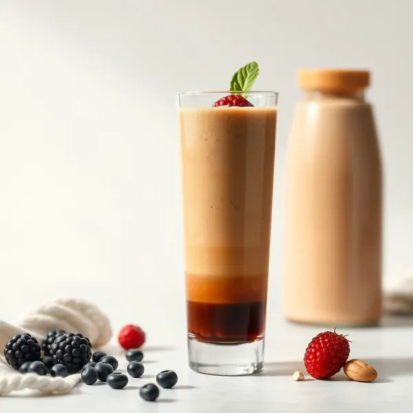 Smoothie Saudável de Manteiga de Amendoim e Café Frio