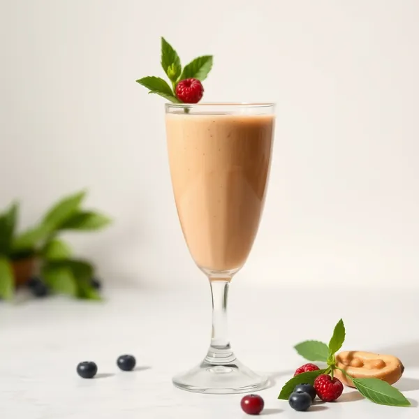 Gesunder Erdnussbutter-Hanfmilch-Smoothie