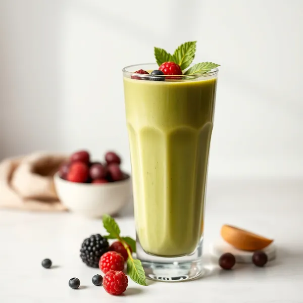 Gesunder Erdnussbutter-Matcha-Smoothie