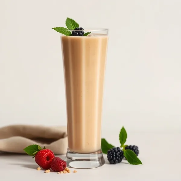 Smoothie Saudável de Manteiga de Amendoim e Leite de Arroz