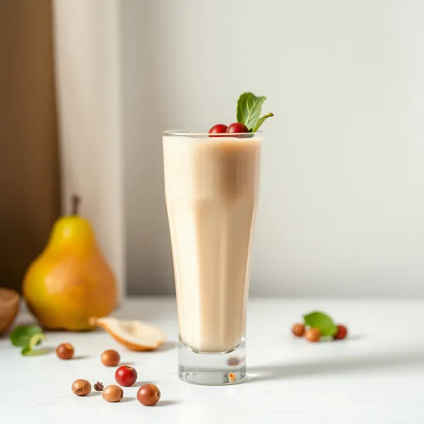 Gesunder Birnen-Haselnuss-Milch-Shake