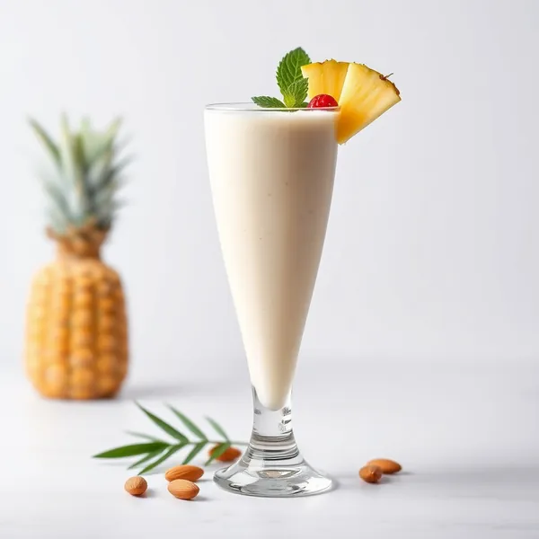 Batido Saludable de Piña, Almendra y Leche de Coco