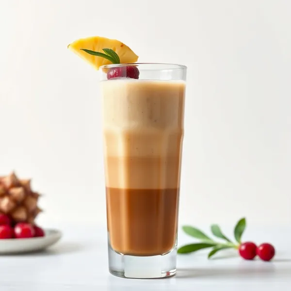 Gesunder Ananas-Eiskaffee-Smoothie