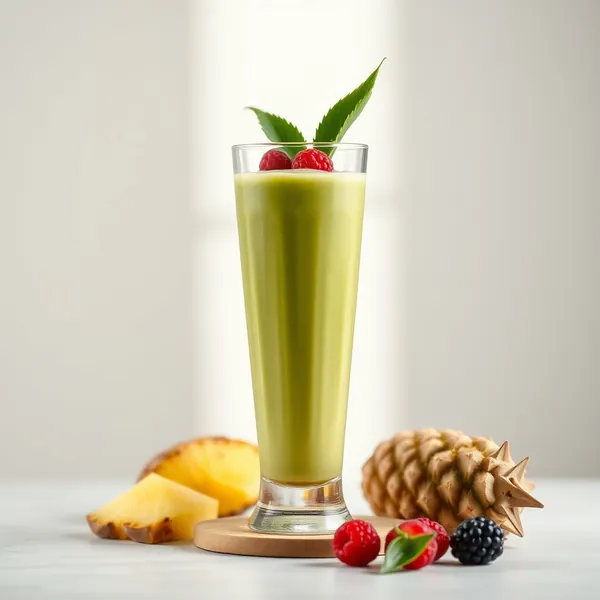 Smoothie Sain à l'Ananas et au Matcha