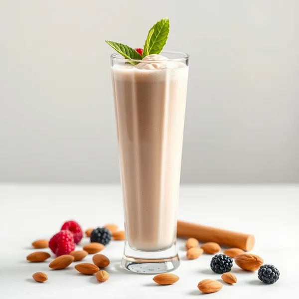 Smoothie Saudável de Proteína com Leite de Amêndoa