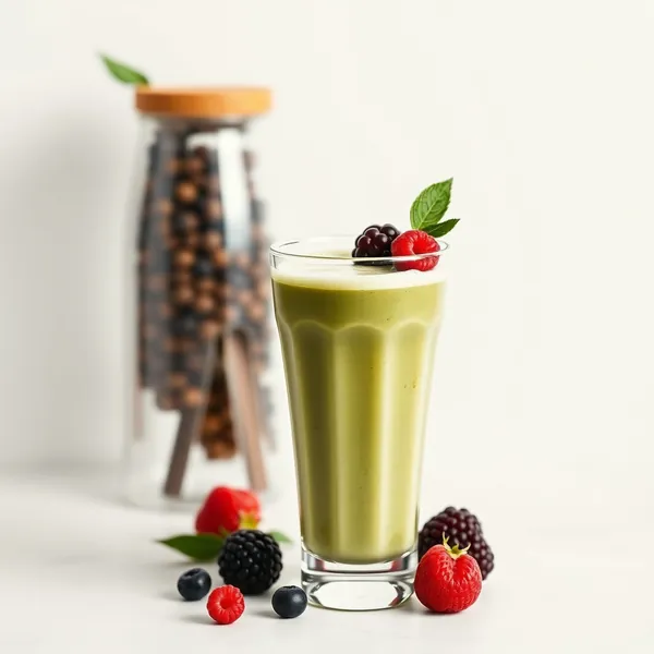 Smoothie Saudável de Proteína em Pó e Chá Matcha