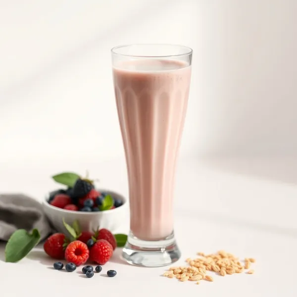 Gesunder Proteinpulver Sojamilch Smoothie