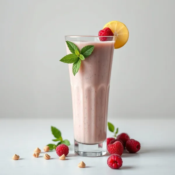 Smoothie Sain à la Framboise et au Lait de Pistache