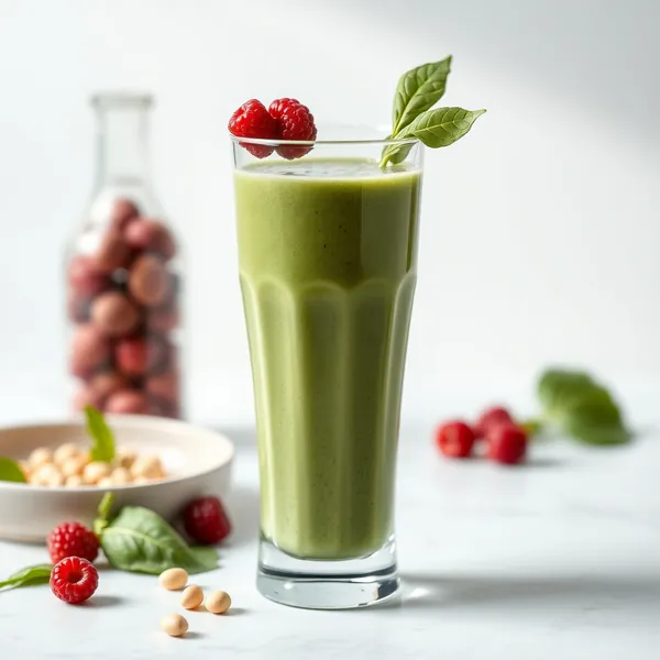 Smoothie Saudável de Espinafre e Leite de Macadamia