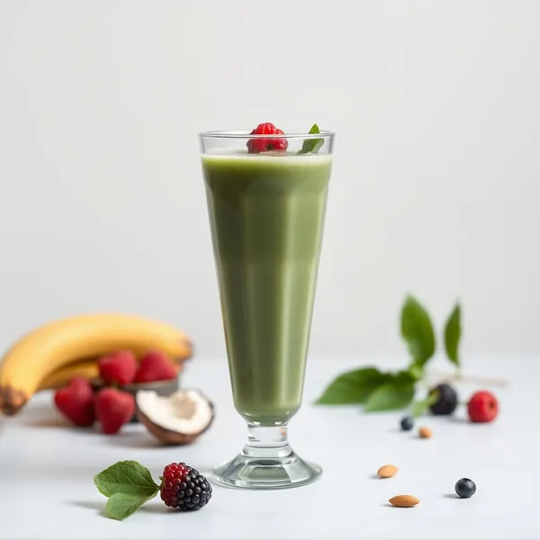 Gesunder Spirulina Mandel Kokosmilch Smoothie