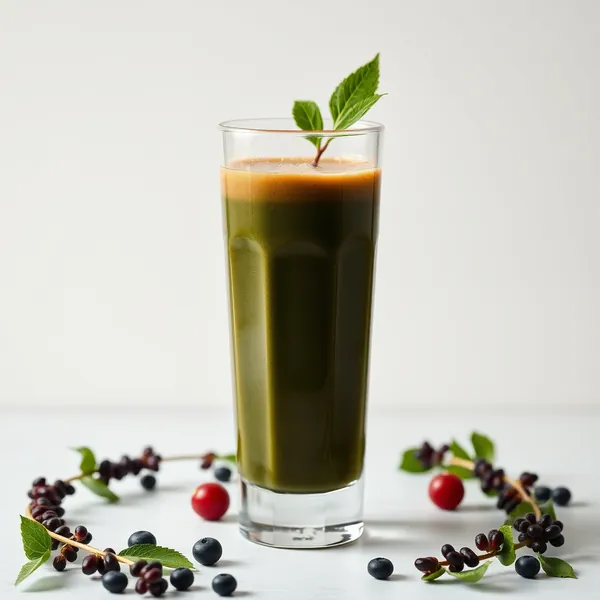 Smoothie Saudável de Café Frio com Spirulina