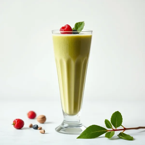 Gesunder Spirulina-Pistazienmilch-Smoothie