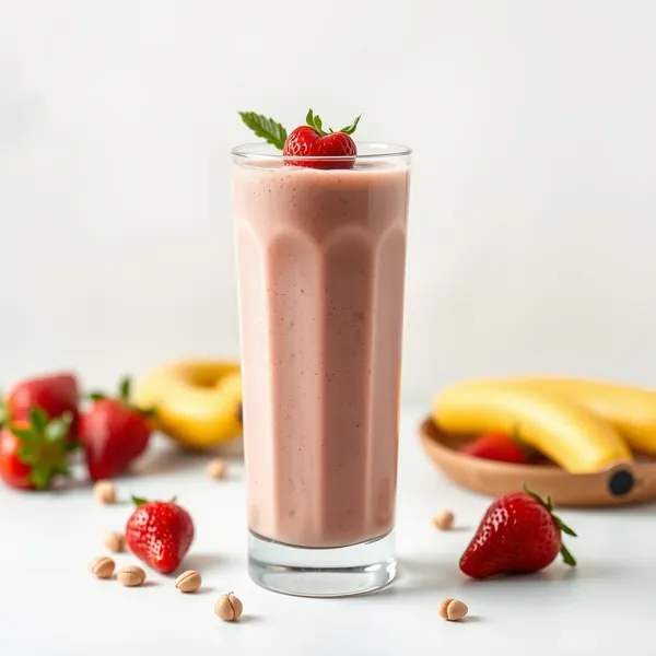 Smoothie Sain à la Fraise et à la Noisette