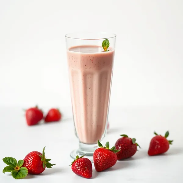 Smoothie Saudável de Morango e Leite de Cânhamo