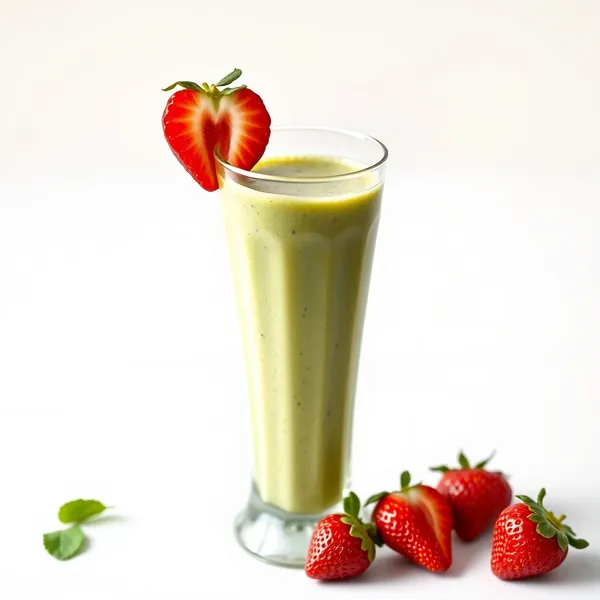 Smoothie Saudável de Morango e Matcha