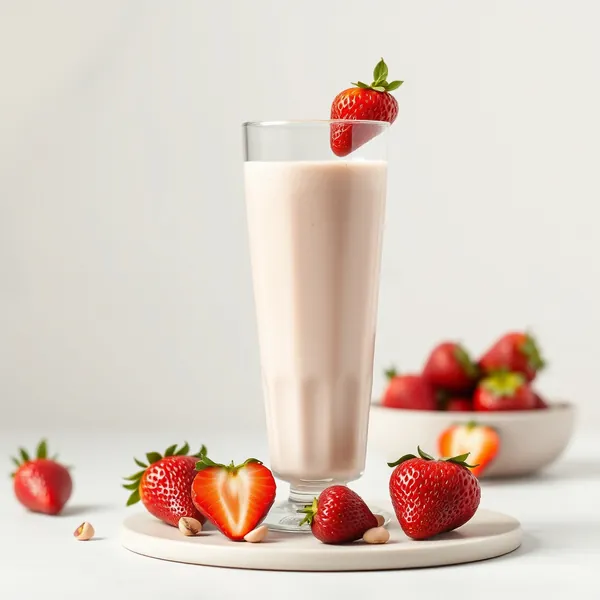 Batido Saludable de Fresa y Leche de Pistacho