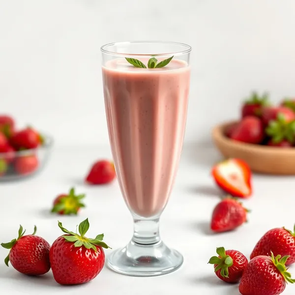 Smoothie Sain aux Fraises et Lait d'Épeautre