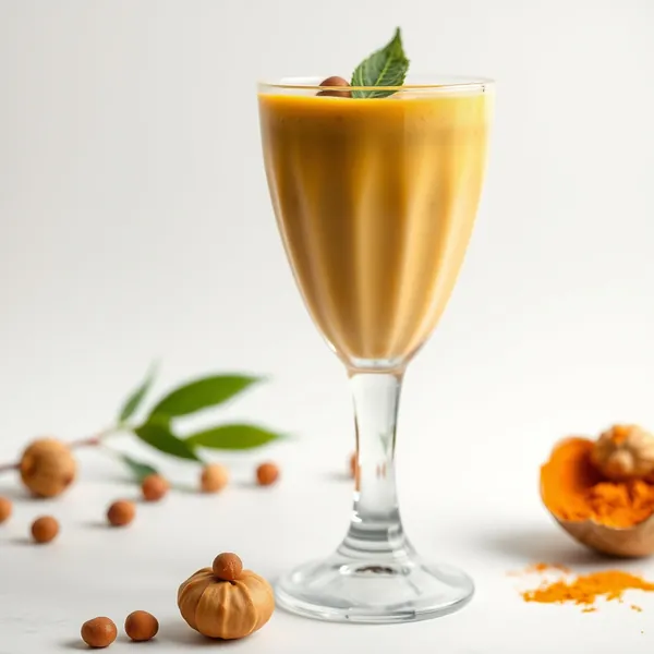 Smoothie Saudável de Cúrcuma e Avelã