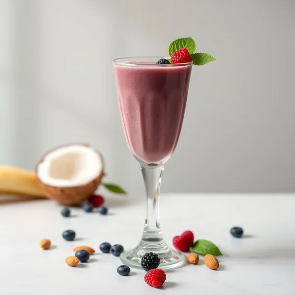 Smoothie Alto en Proteínas de Açaí, Almendra y Leche de Coco