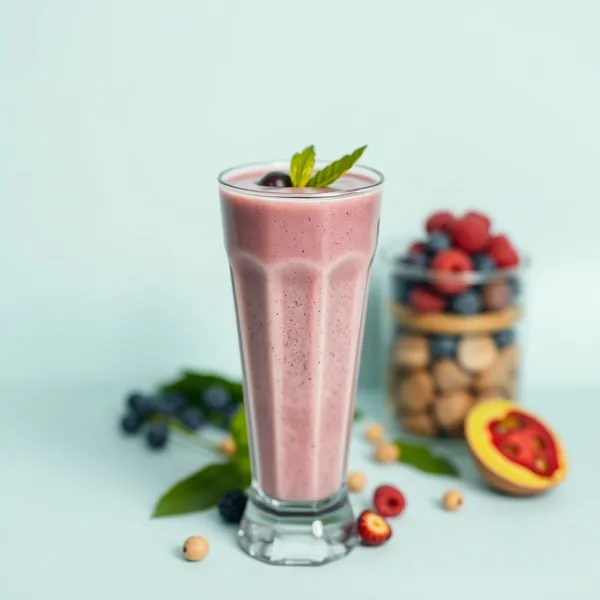 Smoothie de Açaí, Pistache e Leite Alto em Proteínas