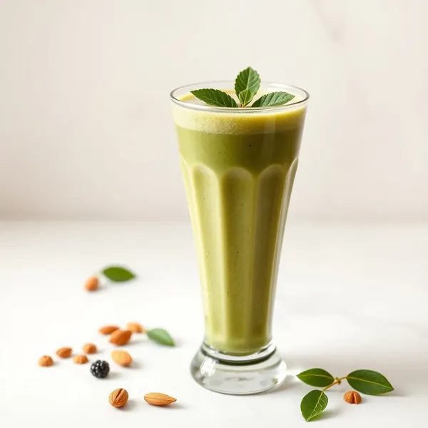 Smoothie de Thé Matcha avec Beurre d'Amande Haut en Protéines