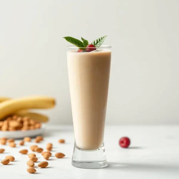 Smoothie di Burro di Mandorle e Latte di Piselli Alto in Proteine