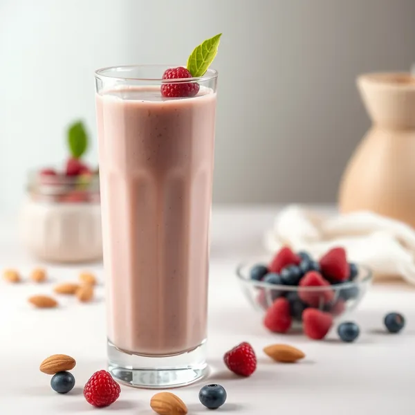 Smoothie de Manteiga de Amêndoa e Leite de Espelta