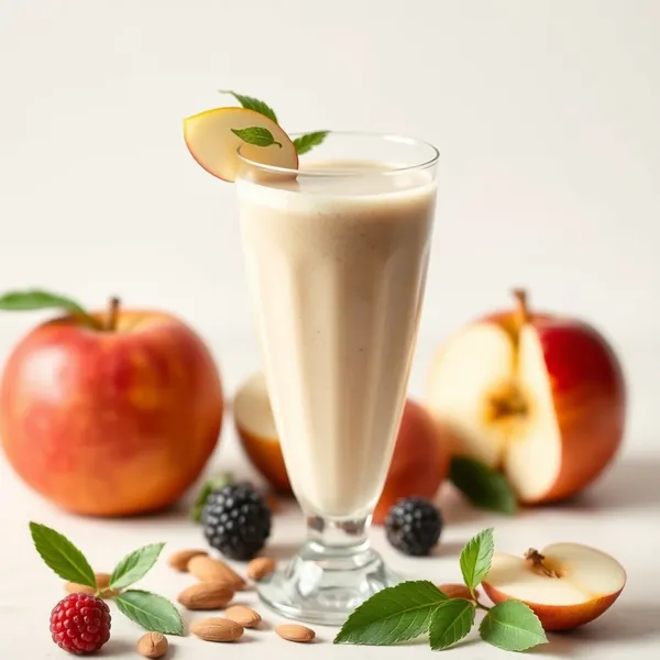Hoch-Protein Apfel Mandel Kokosmilch Smoothie