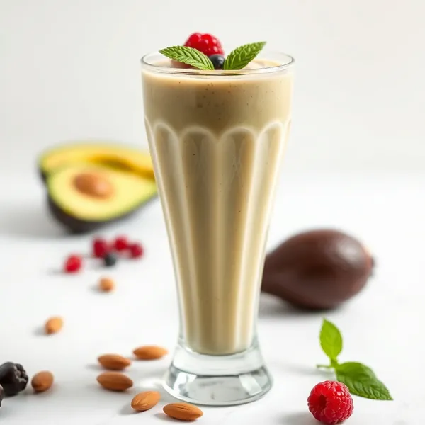 Smoothie Haut en Protéines d'Avocat, Amande et Lait de Coco