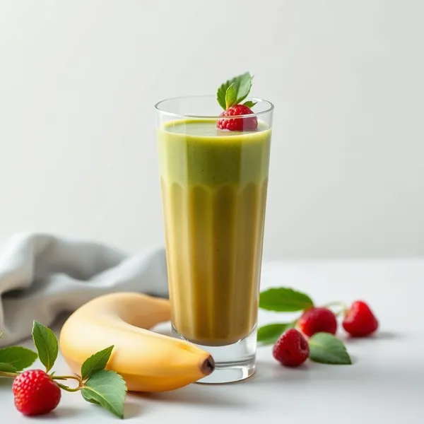 Smoothie Haut en Protéines Banane et Matcha