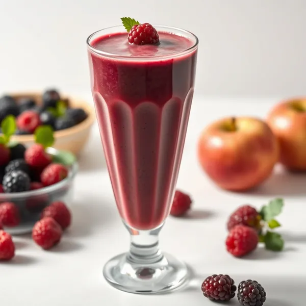 Smoothie de Suco de Amora e Maçã Alto em Proteínas