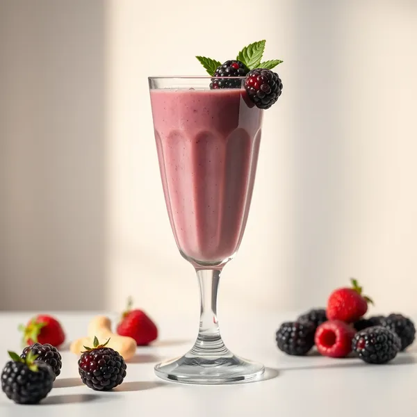 Smoothie Haut en Protéines aux Mûres et au Lait de Cajou