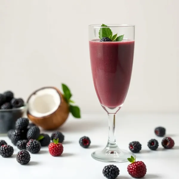 Smoothie Haut en Protéines de Mûres et Eau de Coco