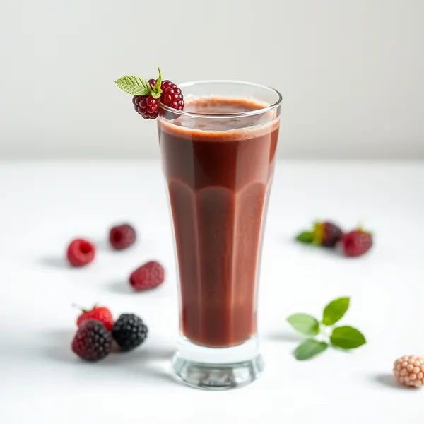 Smoothie mit Kaltem Kaffee und Brombeeren mit Hohem Proteinanteil
