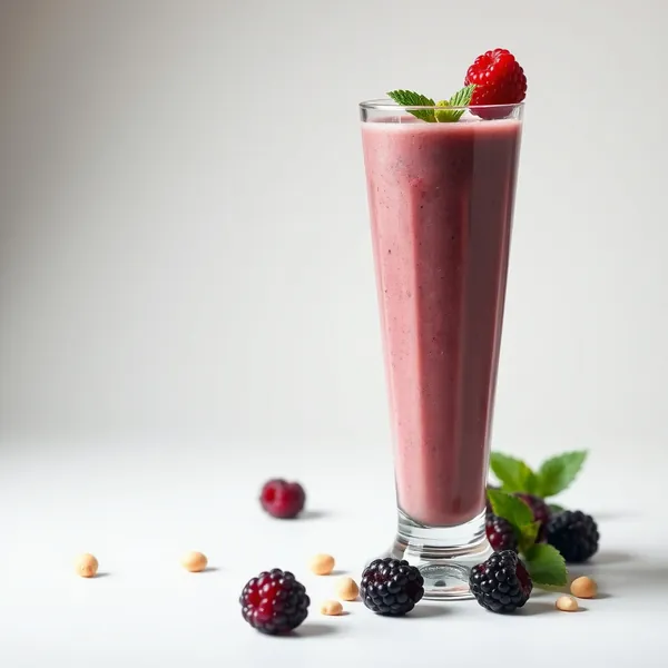 High Protein Blackberry Macadamia Milk Smoothie