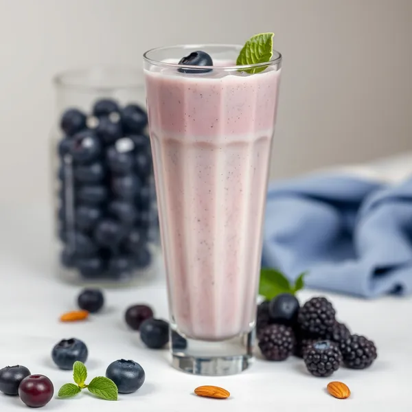 Hochprotein-Myrtille-Mandel-Kokosmilch-Smoothie