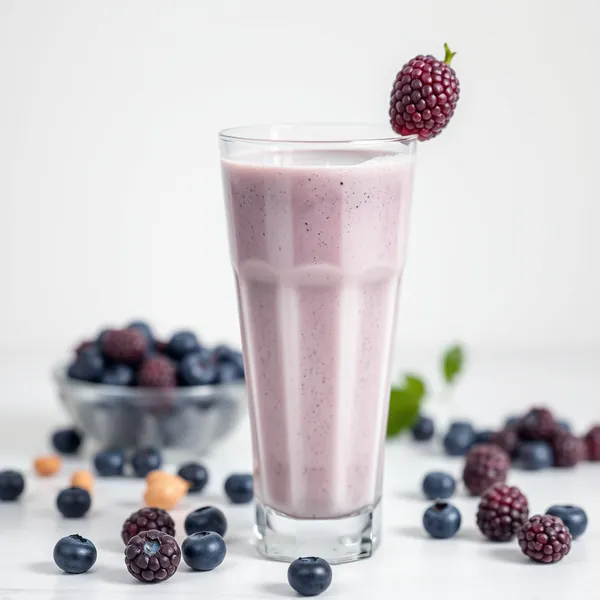 High Protein Blueberry Hazelnut Milk Smoothie