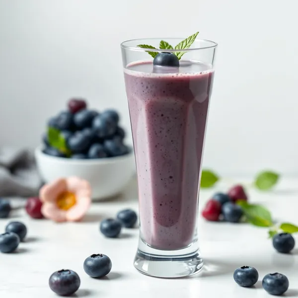 High Protein Blueberry Hemp Milk Smoothie