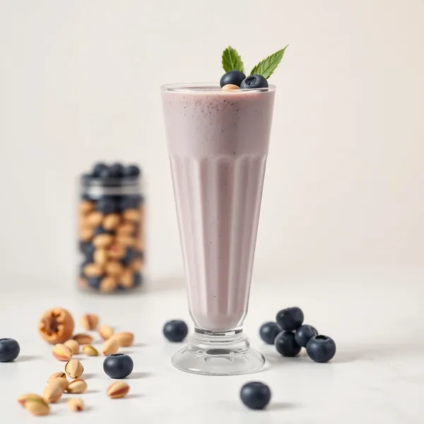 Smoothie aux Myrtilles et Pistaches Haut en Protéines