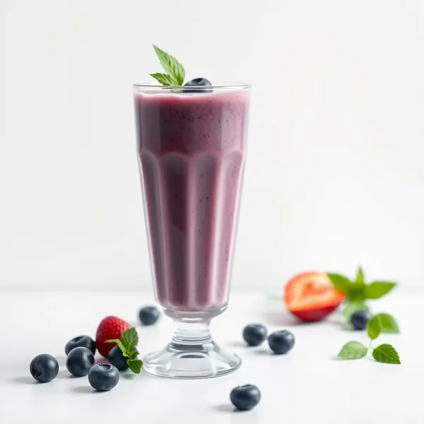 Smoothie de Riz au Lait de Riz et de Myrtilles Haut en Protéines