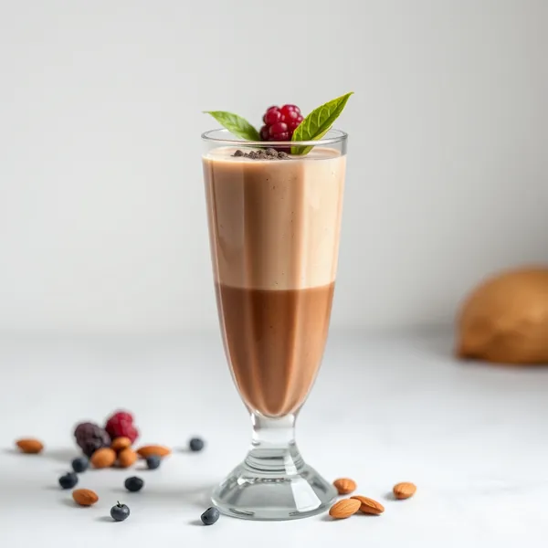 Smoothie de Cacao en Poudre avec Amande et Lait de Coco Haut en Protéines