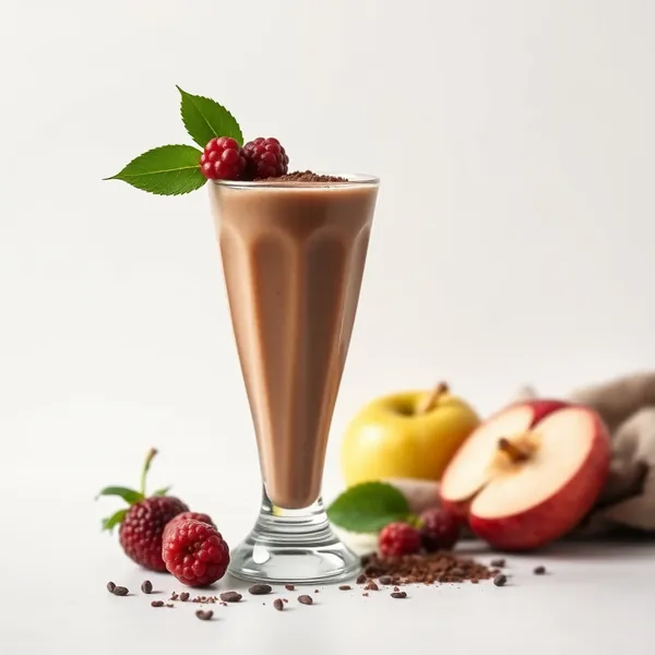 Smoothie de Cacau em Pó Alto em Proteínas e Suco de Maçã