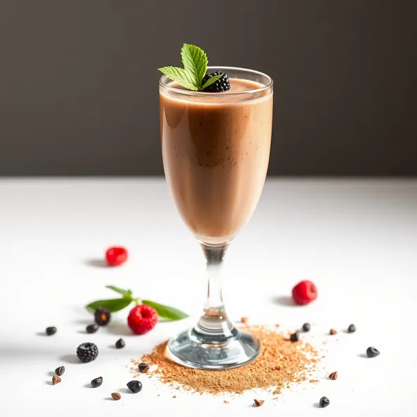 Smoothie de Cacao en Poudre et Eau de Coco Haut en Protéines