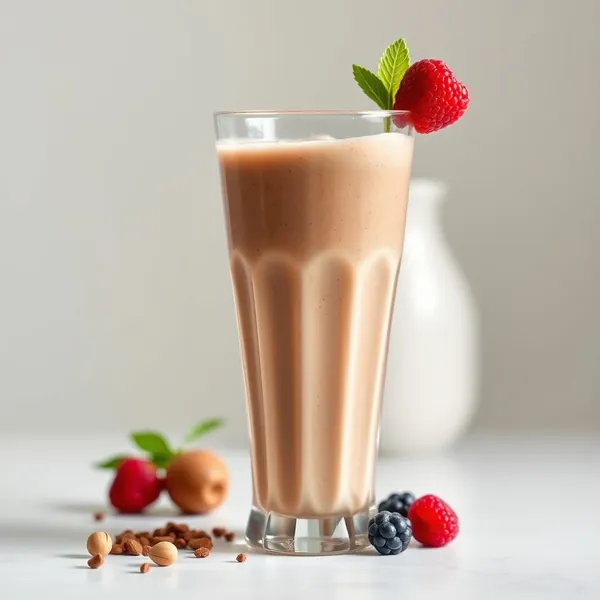 Hochprotein Cacao Pulver Macadamia Milch Smoothie