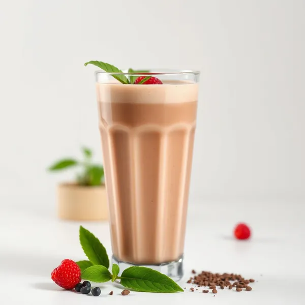 Smoothie aus Reis mit Hochprotein-Kakaopulver